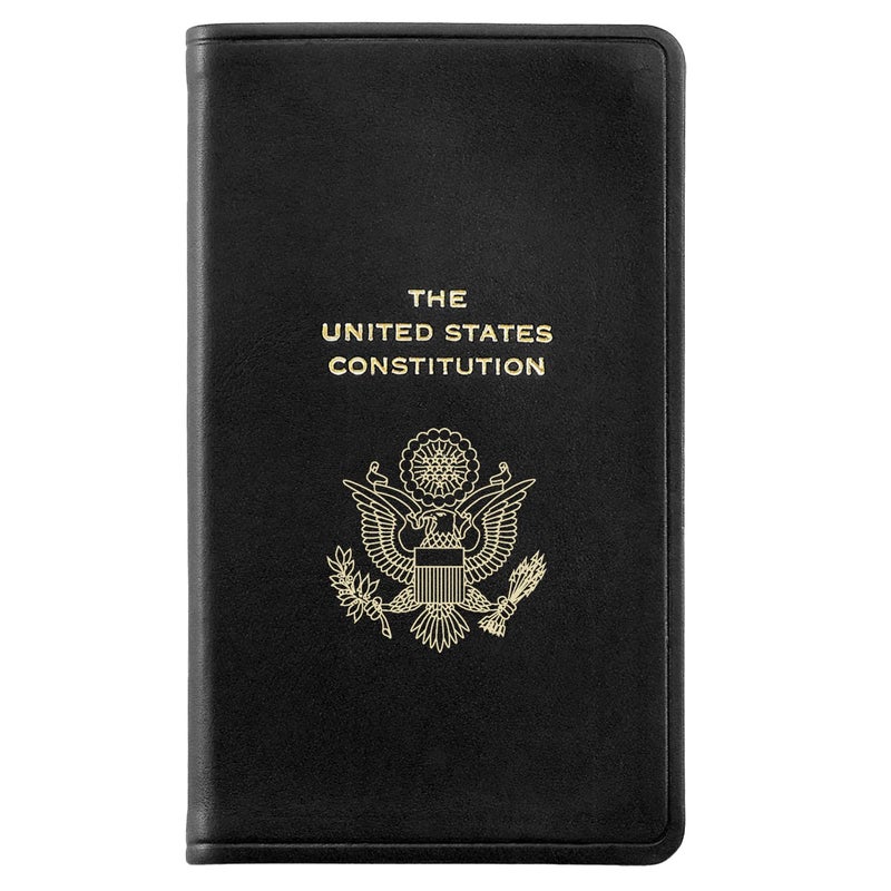 Graphic Image The United States Constitution and Related Documents | Published and Bound in the USA | Genuine Leather Soft Cover | Pocket Size (3.13"" x 5.25""  Black) - Image 1